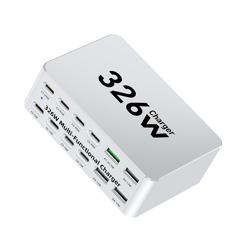 Punjač Stanica OEM WLX-818E, 326W, 3.25A, 4 x USB-A - 8 x USB-C, Bijela