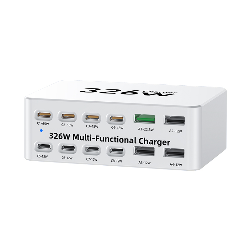 Punjač Stanica OEM WLX-818E, 326W, 3.25A, 4 x USB-A - 8 x USB-C, Bijela