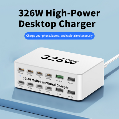 Punjač Stanica OEM WLX-818E, 326W, 3.25A, 4 x USB-A - 8 x USB-C, Bijela