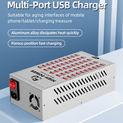 Punjač Stanica OEM WLX-T2A, 200W, 2.4A, 50 x USB-A, Srebrna