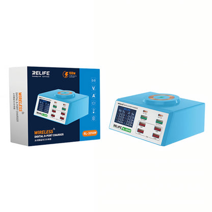 Punjač Stanica Relife RL-309AW, 100W, 5A, 2 x USB-C - 6 x USB-A, Plava