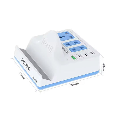 Punjač Stanica Relife RL-309H QI, 72W, 1 x USB-A - 3 x USB-C, Bijela