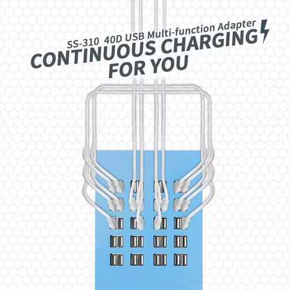 Punjač Stanica Sunshine SS-310, 40 x USB-A, Plava