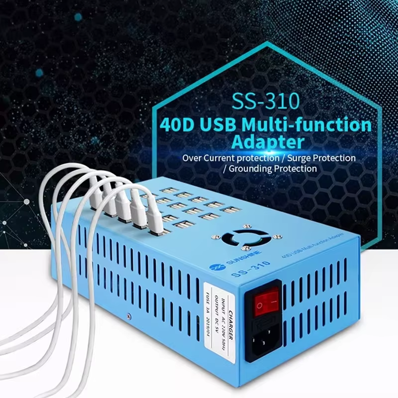 Punjač Stanica Sunshine SS-310, 40 x USB-A, Plava