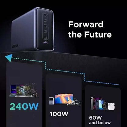 Punjač Stanica UGREEN Nexode X759, 500W, 5A, 1 x USB-A - 5 x USB-C, Siva