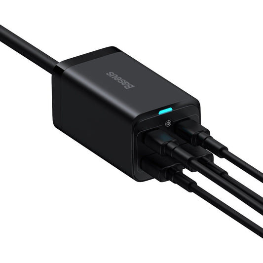 Punjač Stanica USB-C Baseus GaN3 Pro, 100W, 5A, 2 x USB-A - 2 x USB-C, Crna, Ponovno zapakirano CCGP000101