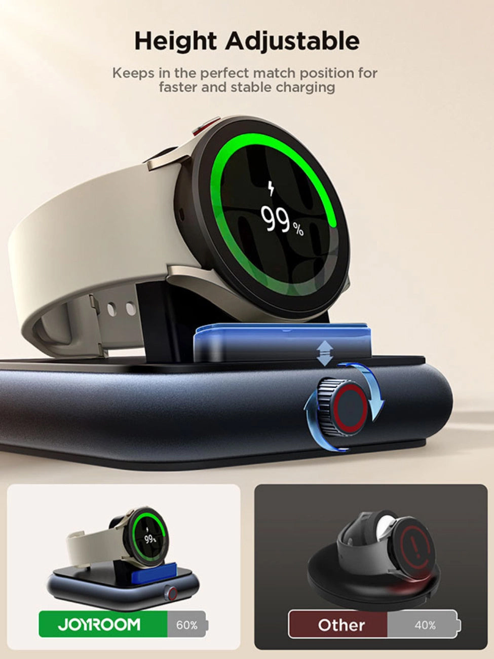 Bežični punjač Joyroom JR-WQW02 za Samsung Galaxy Watch seriju, Crni