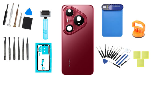 Kit poklopca baterije Huawei Pura 80 Pro Glazed Red Service Pack i posvećeni servisni alati