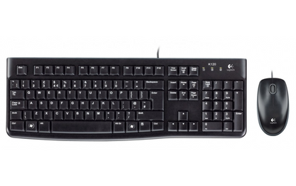 Komplet tipkovnice i miša s USB žičanom vezom Logitech MK120, crni