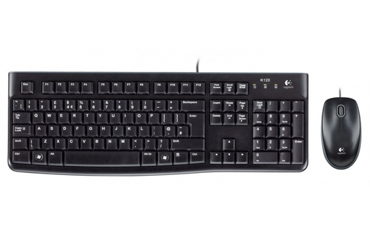 Komplet tipkovnice i miša s USB žičanom vezom Logitech MK120, crni
