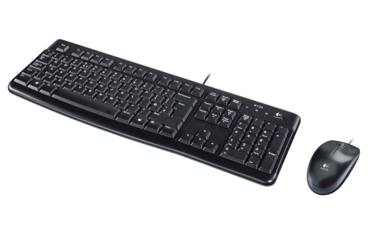 Komplet tipkovnice i miša s USB žičanom vezom Logitech MK120, crni