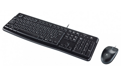 Komplet tipkovnice i miša s USB žičanom vezom Logitech MK120, crni