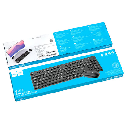 Kit Tastatura Mouse Wireless HOCO GM17, Crni
