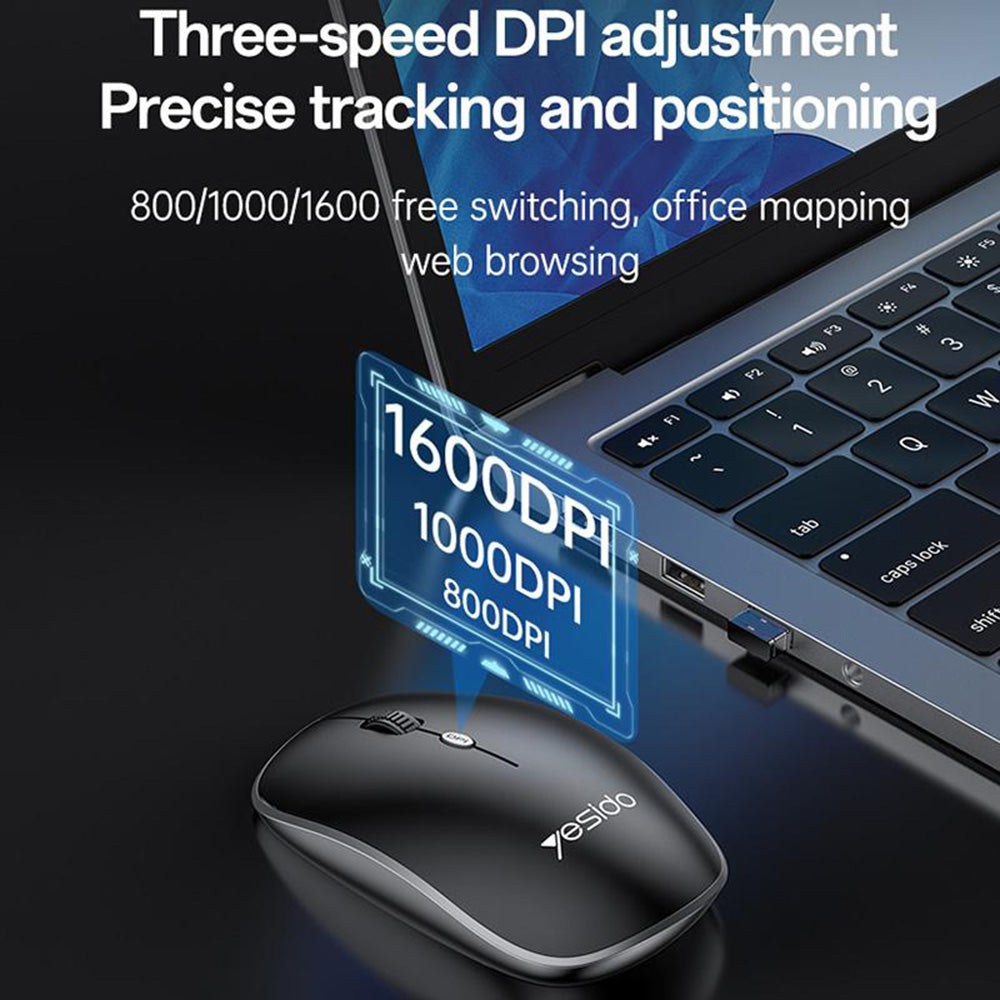 Kit Tipkovnica i Miš Wireless Yesido KB43, Crni