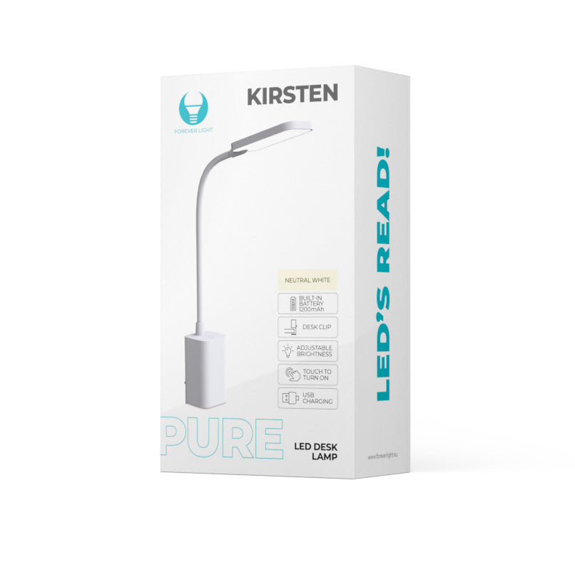 LED lampa za radni stol Forever FLB-10 Clip, 6W, 4000K, Bijela