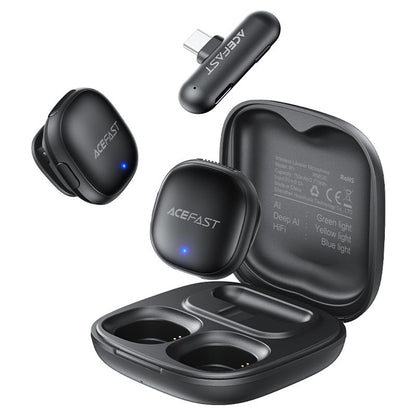 Lavaliera Acefast R1, USB-C, Set 2 komada, Crna