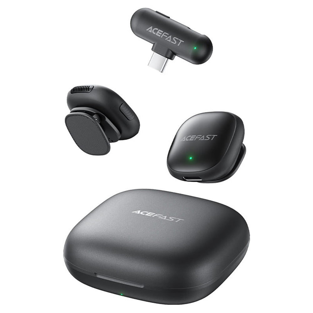 Lavaliera Acefast R1, USB-C, Set 2 komada, Crna