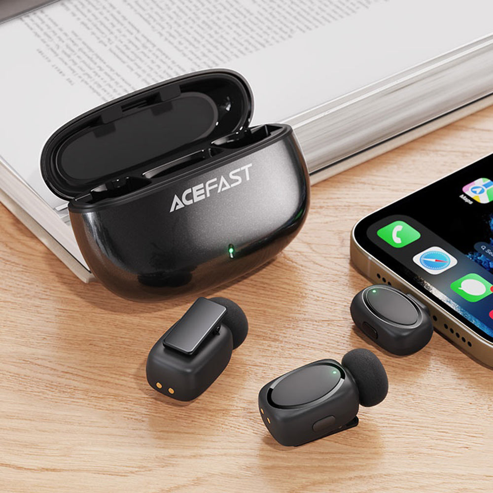 Lavaliera Acefast R2, USB-C, Set 2 komada, Crna