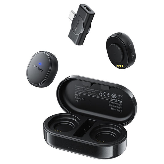 Lavaliera Acefast R3, USB-C, Set 2 komada, Crna