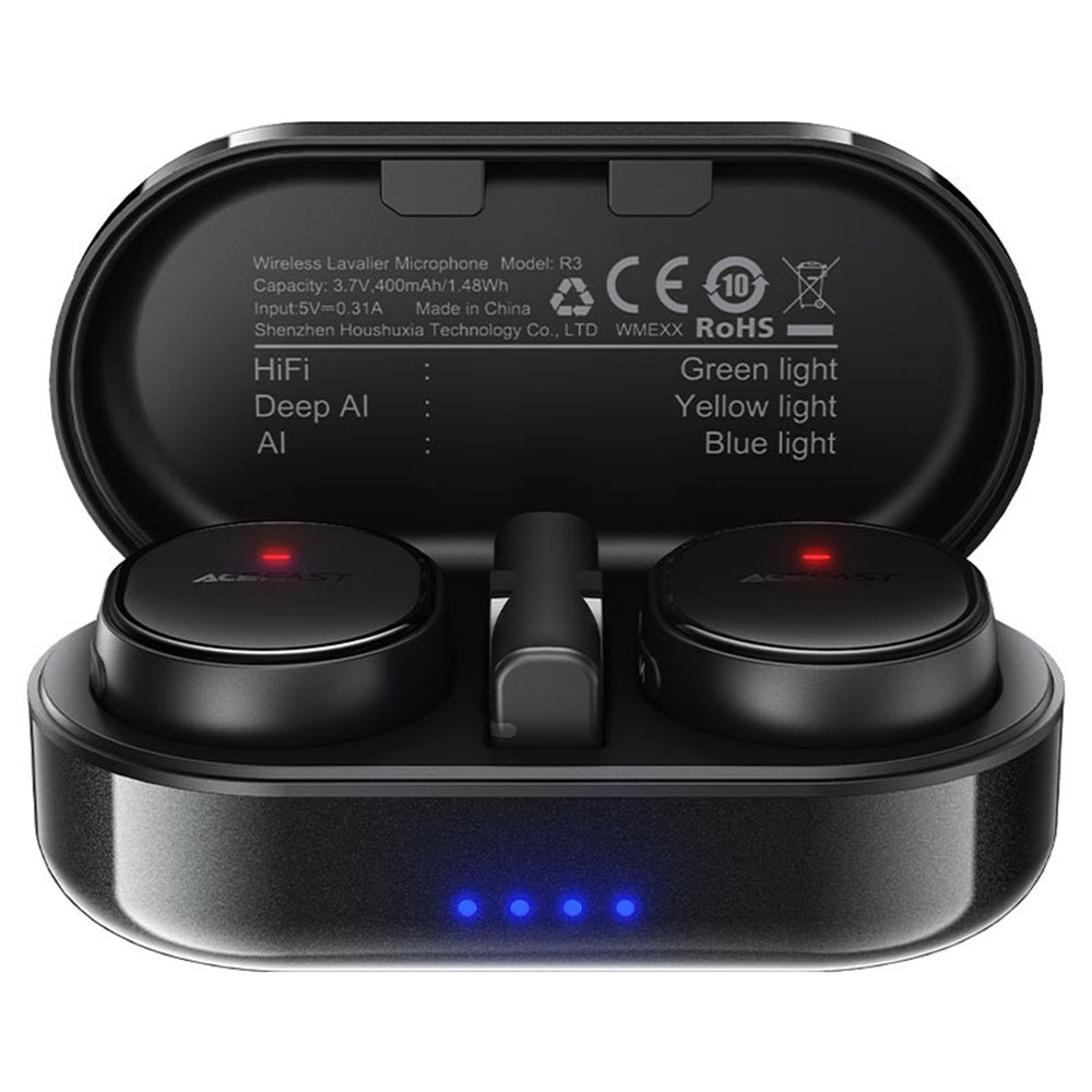 Lavaliera Acefast R3, USB-C, Set 2 komada, Crna