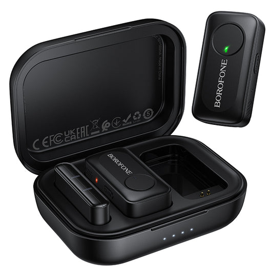 Lavalier Borofone BFK17 Lemai, USB-C, Set 2 komada, Crna
