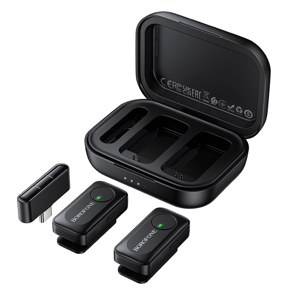 Lavalier Borofone BFK17 Lemai, USB-C, Set 2 komada, Crna