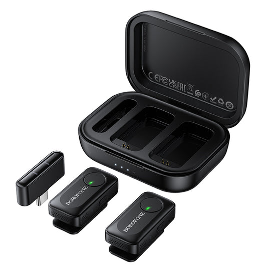 Lavalier Borofone BFK17 Lemai, USB-C, Set 2 komada, Crna