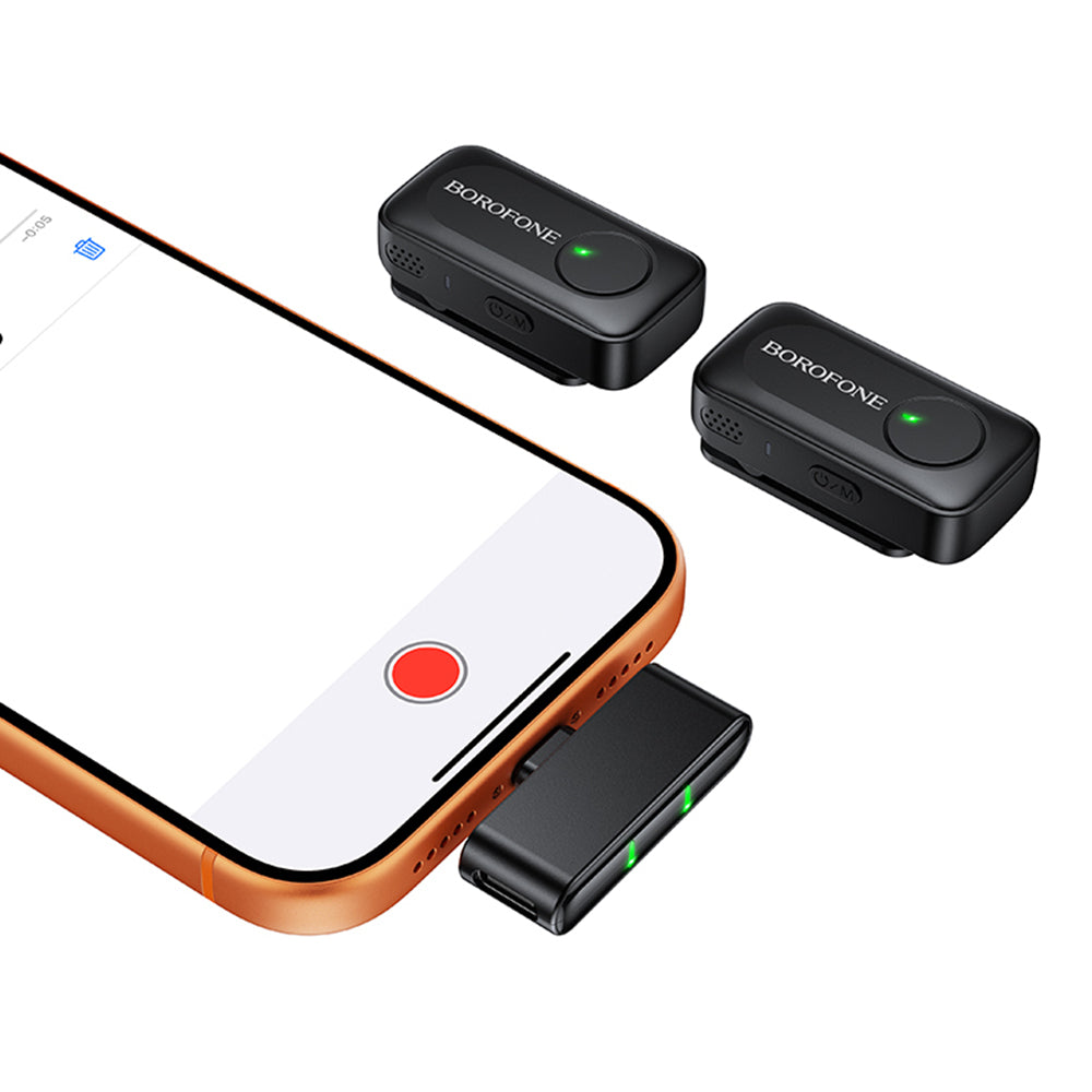 Lavalier Borofone BFK17 Lemai, USB-C, Set 2 komada, Crna