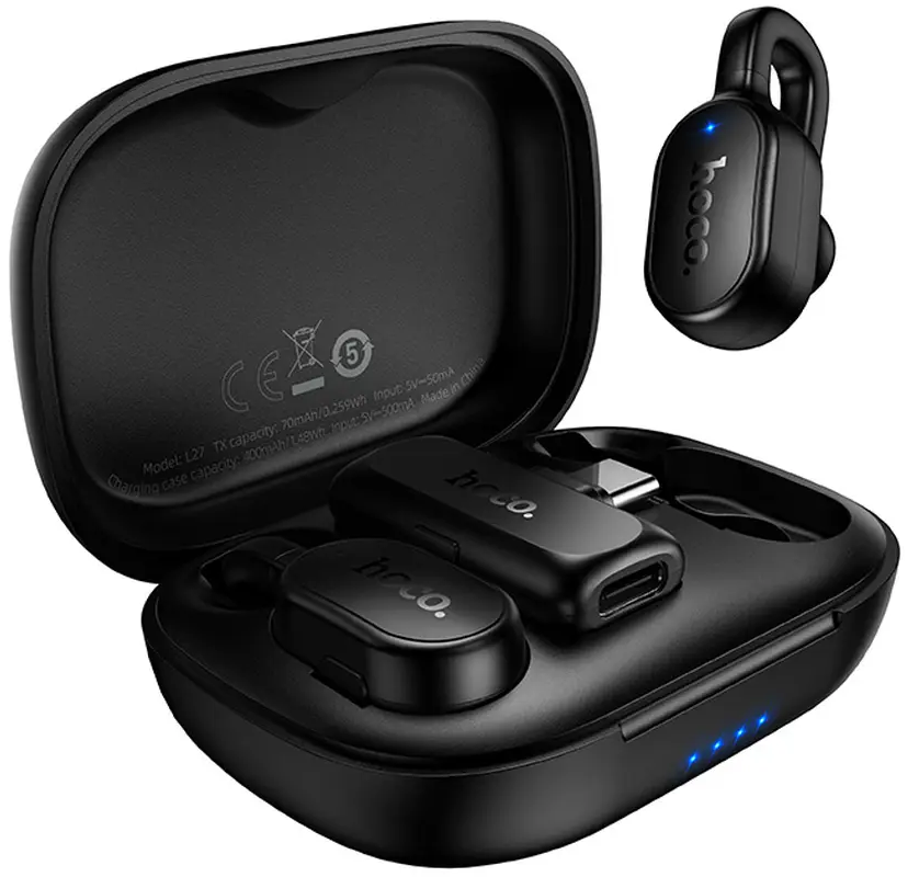 Lavalier HOCO L27, USB-C, Set 2 komada, Crna