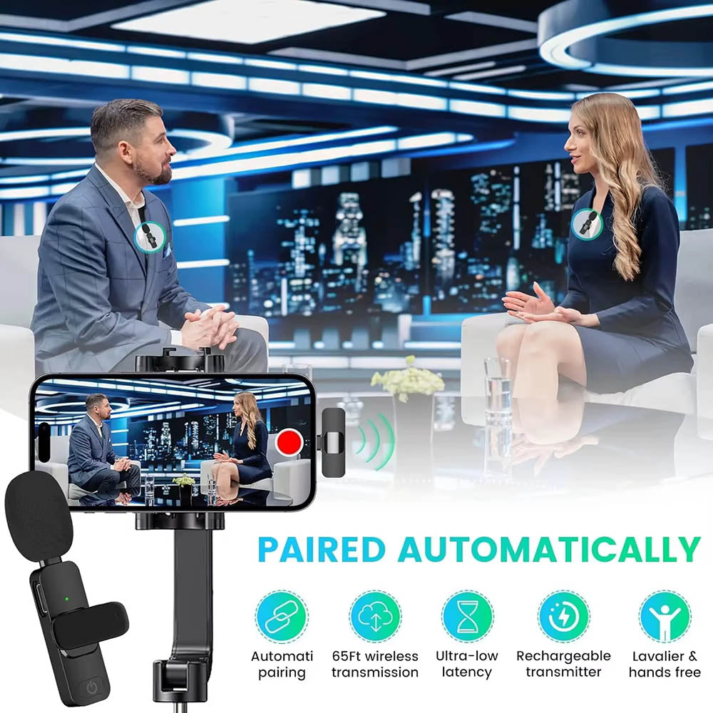 Lavalier Techsuit LW2, USB-C, Set 2 komada, Crna