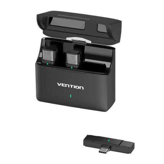Lavaliera Vention Clip-On, USB-C, Set 2 komada, Crna