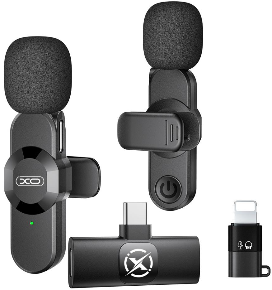 Lavalier XO Design MC14 Dual, USB-C / Lightning, Set 2 komada, Crna