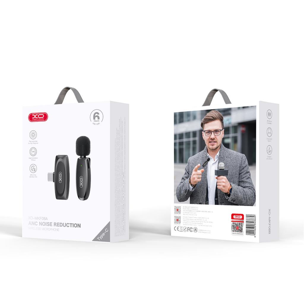 Lavaliera XO Design MKF08A, USB-C, Crna