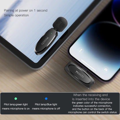 Lavaliera Yesido KR15, USB-C / Lightning, Set 2 komada, Crna