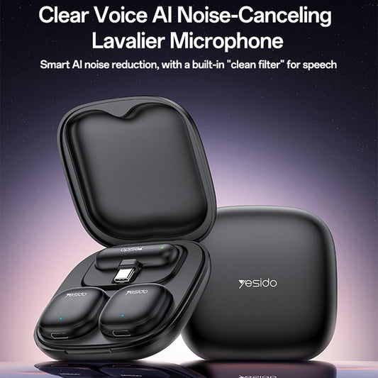 Lavaliera Yesido KR21, USB-C, Set 2 komada, Crna