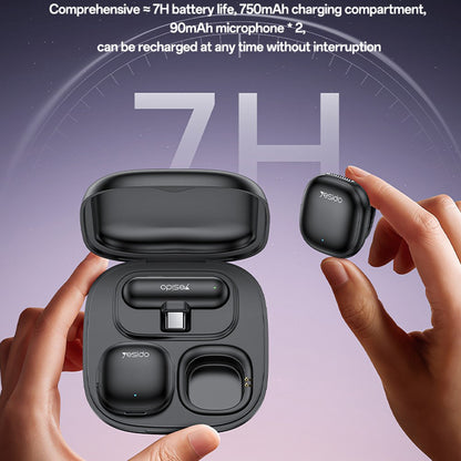 Lavaliera Yesido KR21, USB-C, Set 2 komada, Crna