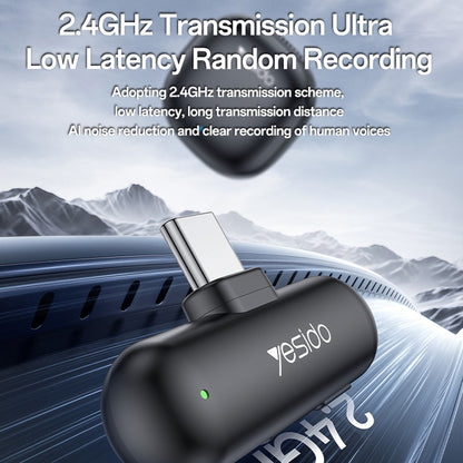 Lavaliera Yesido KR21, USB-C, Set 2 komada, Crna