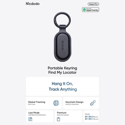 Mcdodo SmartTag Privjesak Napa Pro AT-3840 za iOS Series, Crna