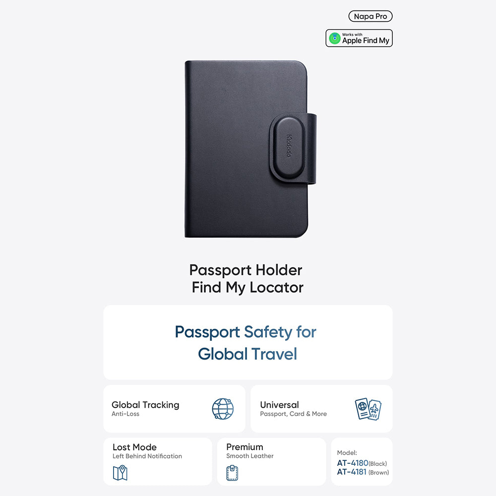 Mcdodo SmartTag Passport Napa Pro AT-4180 za iOS Series, Crna
