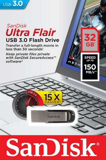 Vanjska memorija USB-A 3.0 SanDisk Ultra Flair, 32Gb SDCZ73-032G-G46
