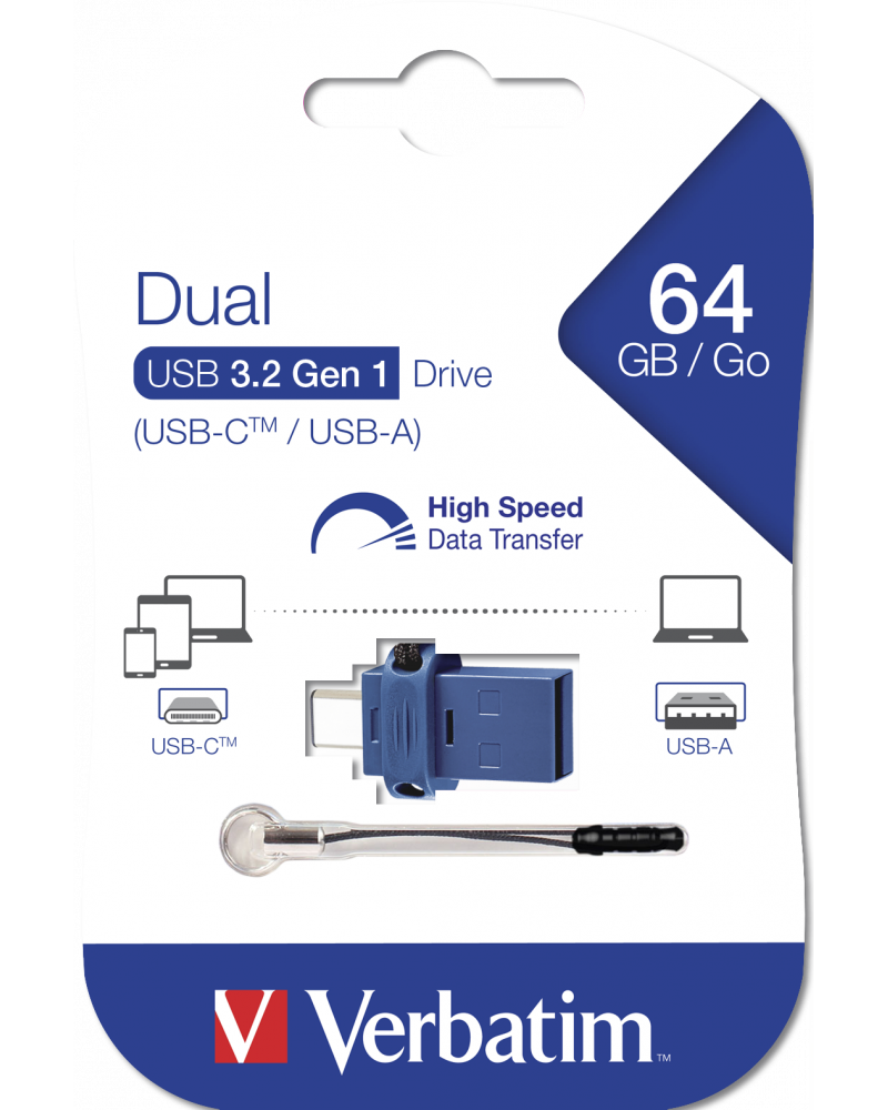 Vanjska memorija USB-A 3.0 / USB-C Verbatim StoreNGo, 64Gb 49967