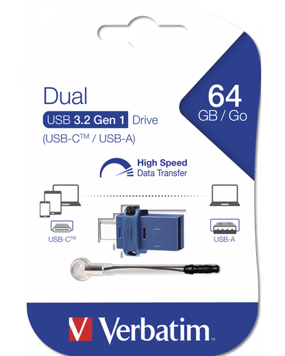 Vanjska memorija USB-A 3.0 / USB-C Verbatim StoreNGo, 64Gb 49967