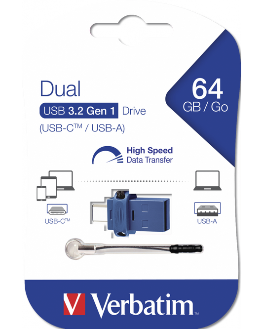 Vanjska memorija USB-A 3.0 / USB-C Verbatim StoreNGo, 64Gb 49967