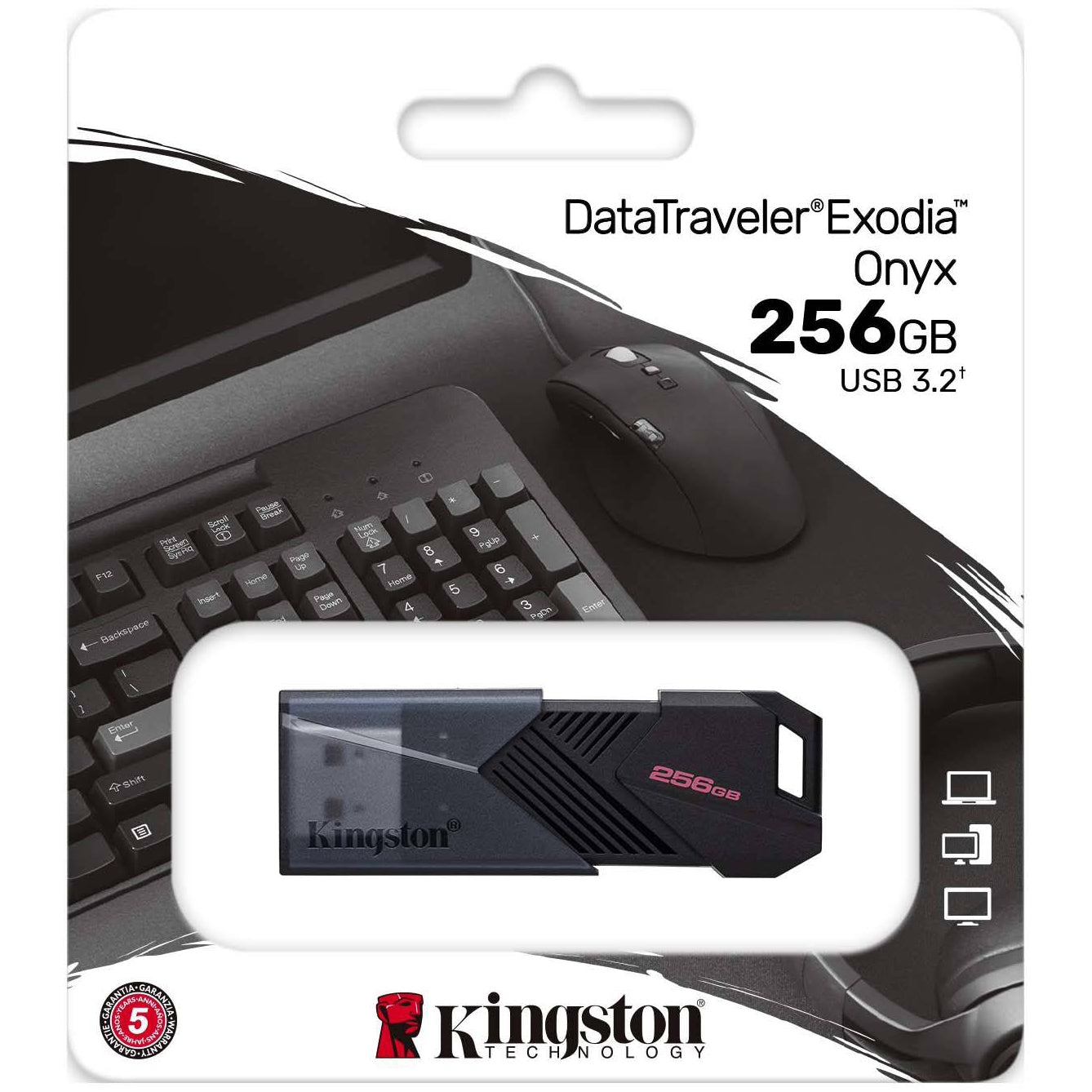 Vanjska memorija USB-A 3.0 Kingston Exodia Onyx, 256Gb DTXON/256GB