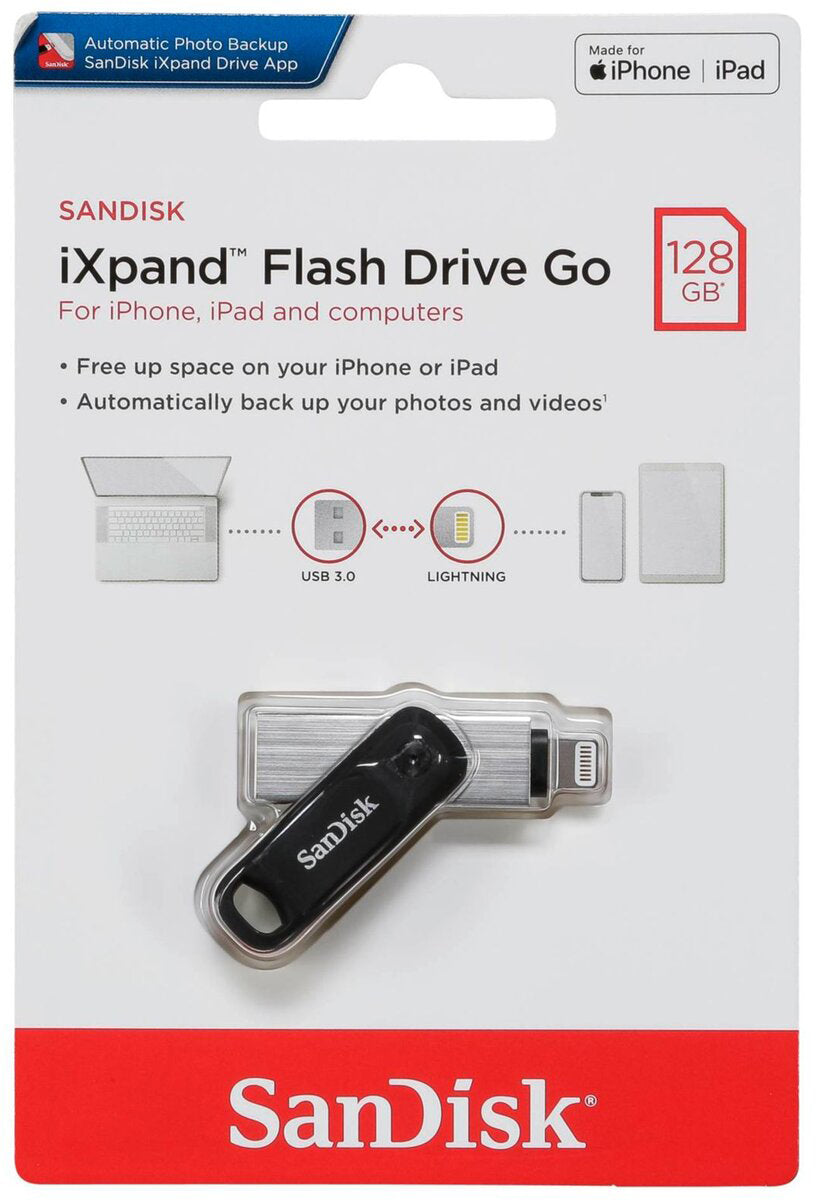 Vanjska memorija USB-A 3.0 / Lightning SanDisk iXpand Go, 128Gb SDIX60N-128G-GN6NE