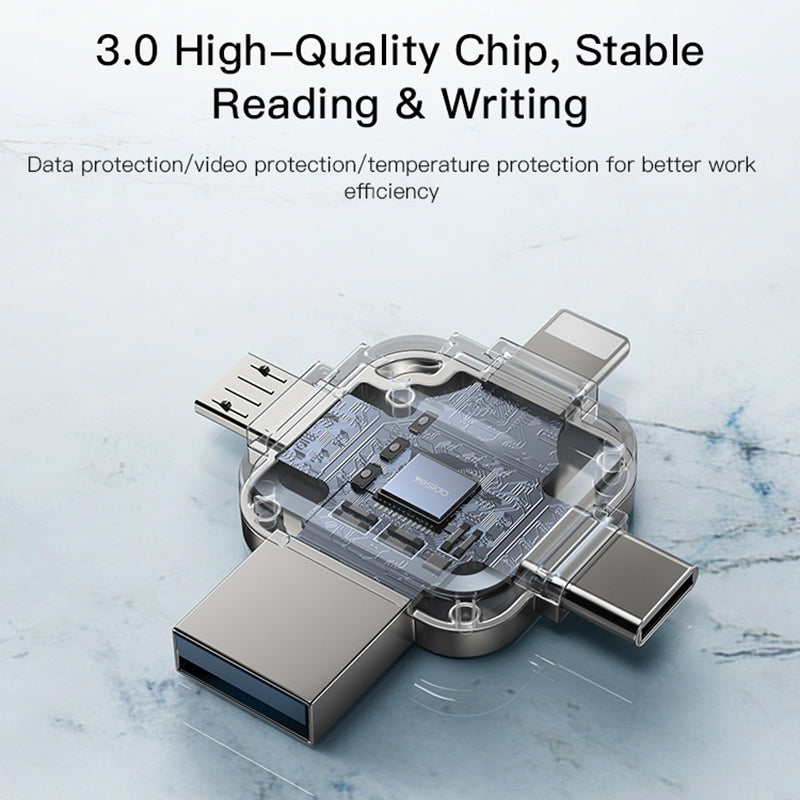 Vanjska memorija USB-A 3.0 / Lightning / USB-C / microUSB Yesido FL15, 64Gb