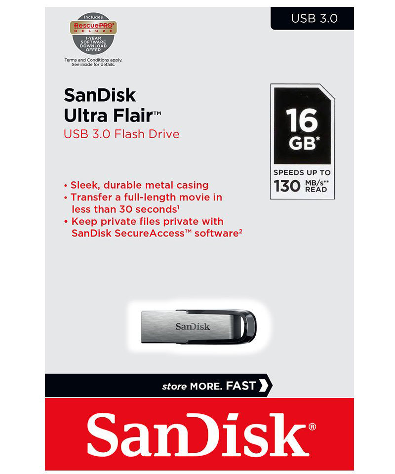 Vanjska memorija USB-A 3.0 SanDisk Ultra Flair, 16Gb SDCZ73-016G-G46