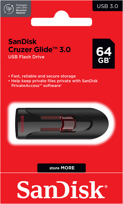 Vanjska memorija USB-A 3.0 SanDisk Cruzer Glide, 64Gb SDCZ600-064G-G35