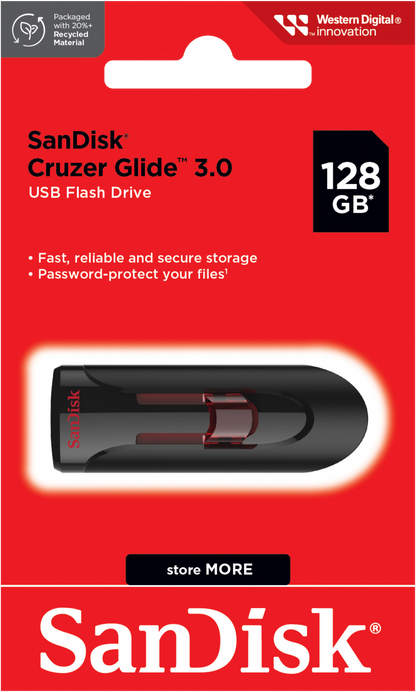 Vanjska memorija USB-A 3.0 SanDisk Cruzer Glide, 128Gb SDCZ600-128G-G35