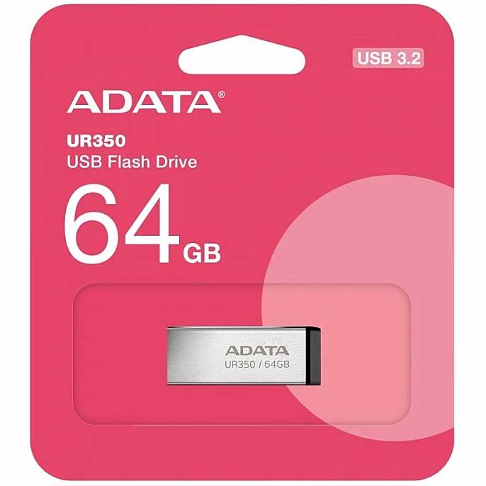 Vanjska memorija USB-A 3.2 Adata UR350, 64Gb UR350-64G-RSR/BK